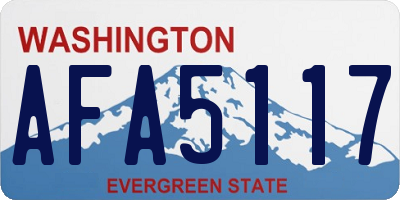 WA license plate AFA5117