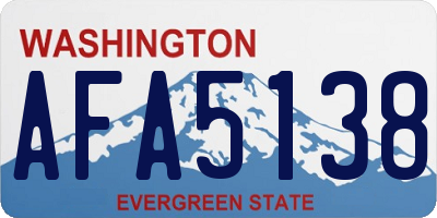 WA license plate AFA5138
