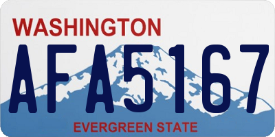 WA license plate AFA5167