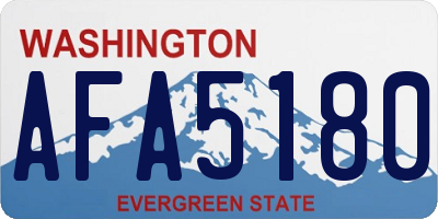 WA license plate AFA5180