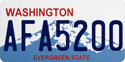 WA license plate AFA5200