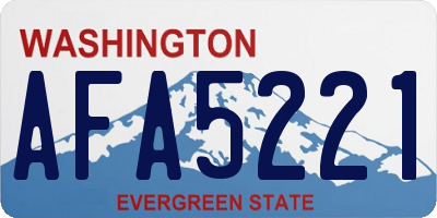 WA license plate AFA5221