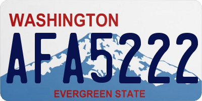WA license plate AFA5222