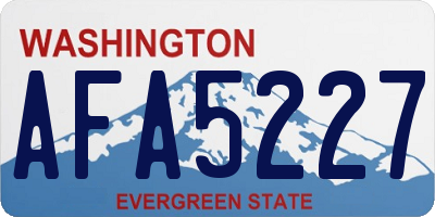WA license plate AFA5227