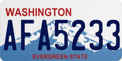 WA license plate AFA5233