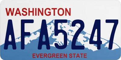 WA license plate AFA5247