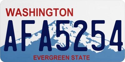 WA license plate AFA5254