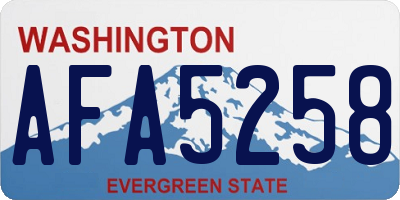 WA license plate AFA5258