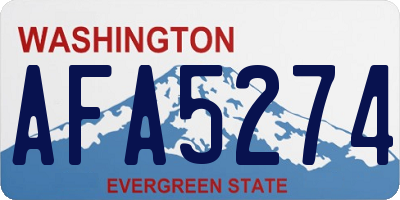 WA license plate AFA5274