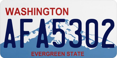 WA license plate AFA5302