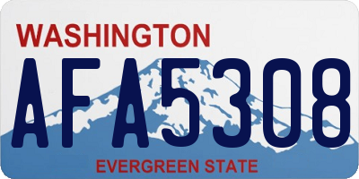 WA license plate AFA5308