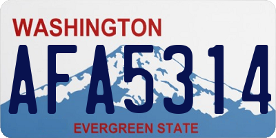 WA license plate AFA5314
