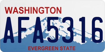 WA license plate AFA5316