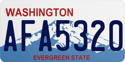 WA license plate AFA5320