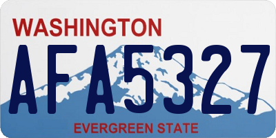 WA license plate AFA5327