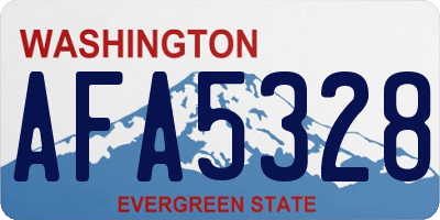 WA license plate AFA5328