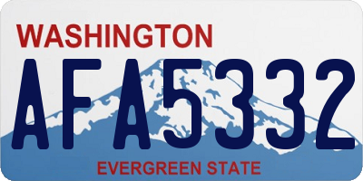 WA license plate AFA5332
