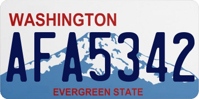 WA license plate AFA5342