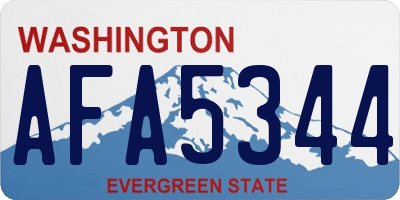 WA license plate AFA5344