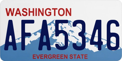WA license plate AFA5346