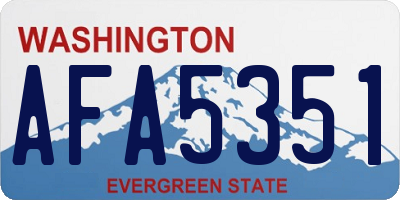 WA license plate AFA5351