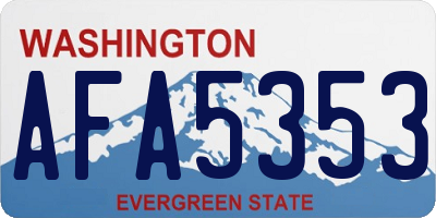WA license plate AFA5353