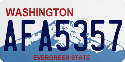 WA license plate AFA5357