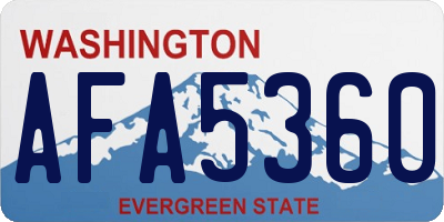 WA license plate AFA5360