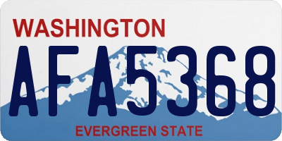 WA license plate AFA5368