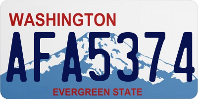 WA license plate AFA5374
