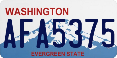 WA license plate AFA5375