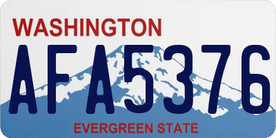 WA license plate AFA5376