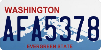 WA license plate AFA5378