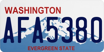 WA license plate AFA5380