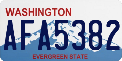WA license plate AFA5382