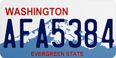 WA license plate AFA5384