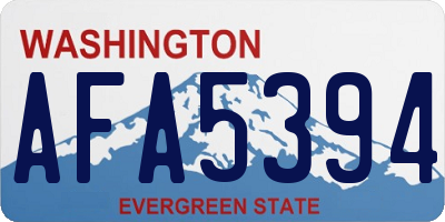 WA license plate AFA5394