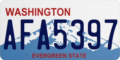 WA license plate AFA5397