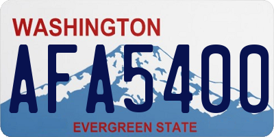WA license plate AFA5400