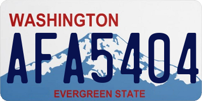 WA license plate AFA5404