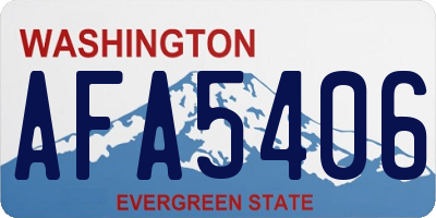 WA license plate AFA5406