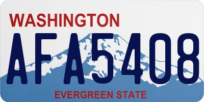 WA license plate AFA5408
