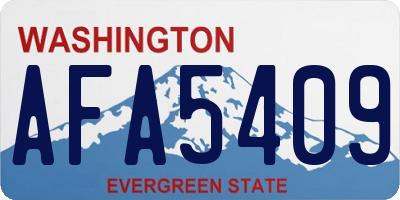 WA license plate AFA5409