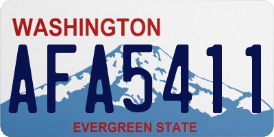WA license plate AFA5411