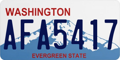 WA license plate AFA5417