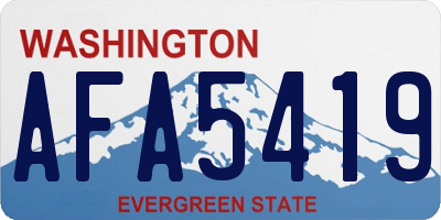 WA license plate AFA5419
