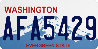 WA license plate AFA5429