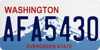 WA license plate AFA5430