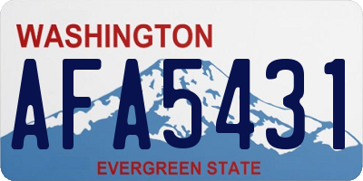 WA license plate AFA5431