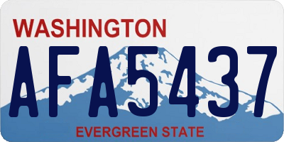 WA license plate AFA5437